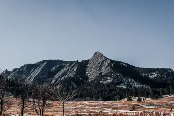 The Flatirons above Chautauqua Park in Boulder