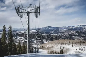A Snowmass gondola cabin above the village