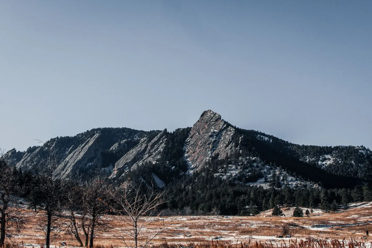 The Flatirons above Chautauqua Park in Boulder